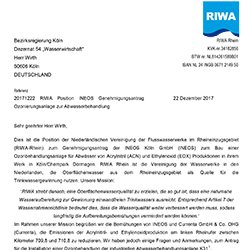 RIWA Position INEOS Genehmigungsantrag Ozonierungsanlage zur Abwasserbehandlung